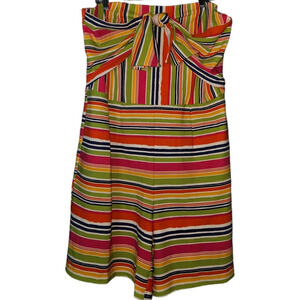 NWT Ashley Stewart Vertical/Horizontal Stripe Strapless Romper